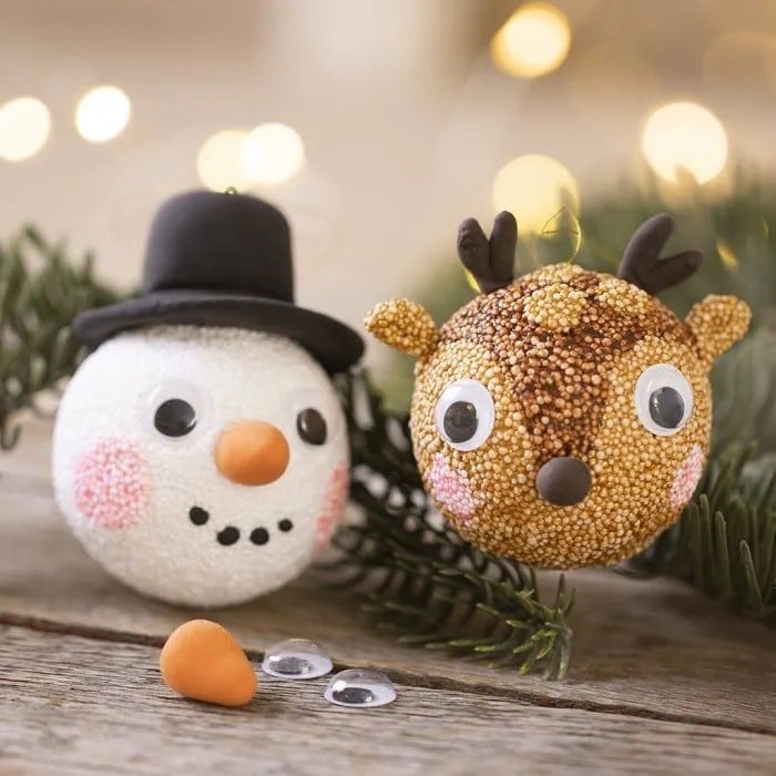 Sneeuwpop en rendier van Silk Clay® en Foam Clay®