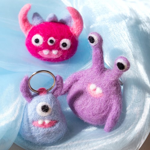 CC Mini Craft Kit Needle Felting, assorted colours, Monster, 1 pack-2