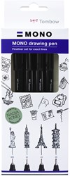 Tombow Mono Fineliner Set 4 stuks Fijn